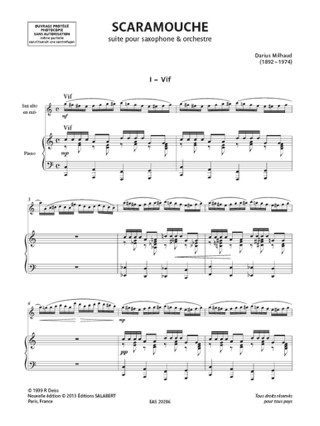 Scaramouche - MILHAUD - Partition - Saxophone